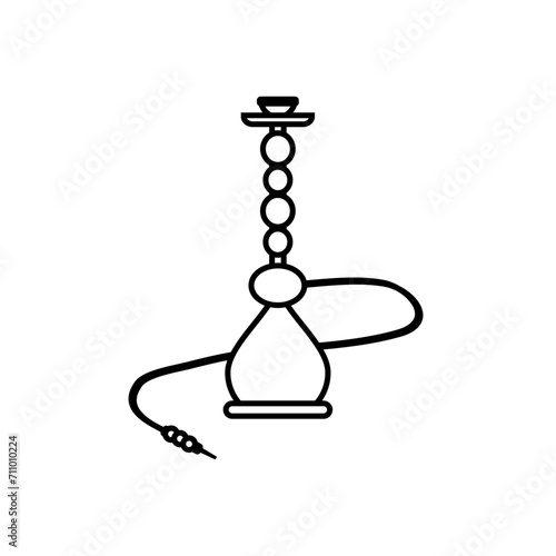Hookah icon on white.