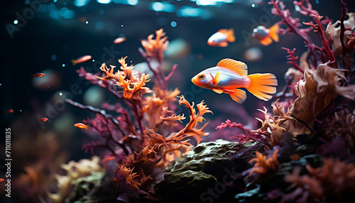 Colorful fish swim in a beautiful underwater reef, nature aquatic decoration generated by AI © Jeronimo Ramos