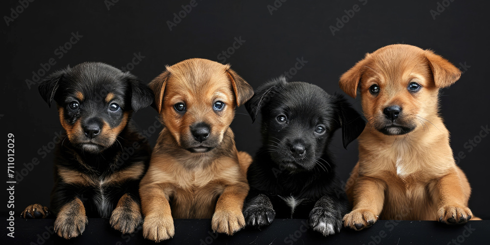 Adorable puppies in a row Adorable puppies in a row