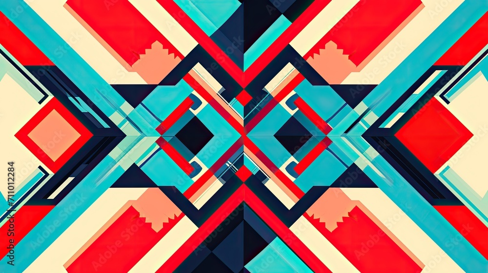 Abstract Painting With Red, Blue, and White Colors Abstract Painting With Red, Blue, and White Colors