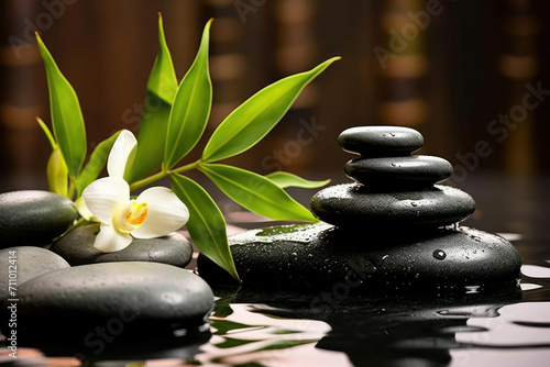 Spa massage stone therapy green