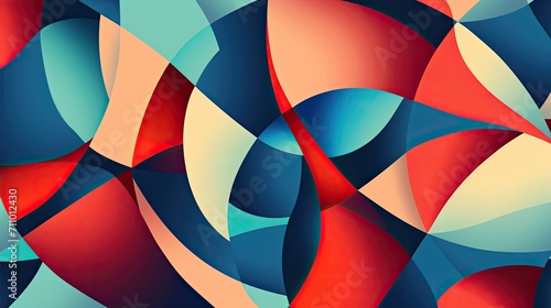 An abstract graphic with colorful geometric shapes  retro style