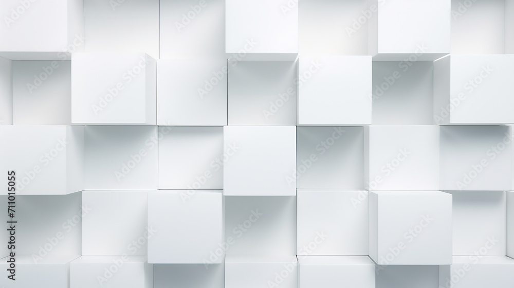 Abstract illustration of white cubes background. Futuristic background with geometric shapes. Abstract illustration of white cubes background. Futuristic background with geometric shapes.