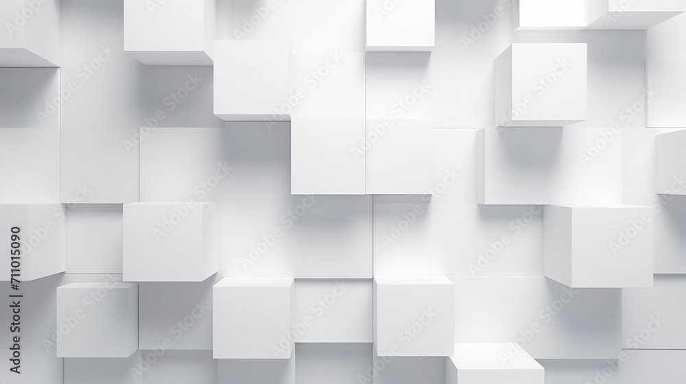 Abstract illustration of white cubes background. Futuristic background with geometric shapes. Abstract illustration of white cubes background. Futuristic background with geometric shapes.