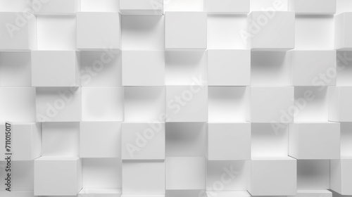 Abstract illustration of white cubes background. Futuristic background with geometric shapes.