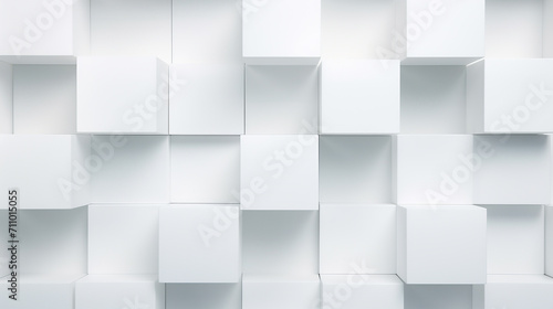 Abstract illustration of white cubes background. Futuristic background with geometric shapes.