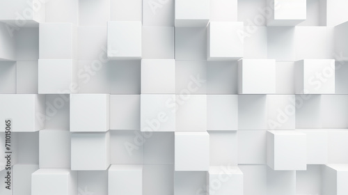 Abstract illustration of white cubes background. Futuristic background with geometric shapes.