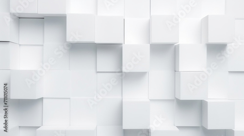 Abstract illustration of white cubes background. Futuristic background with geometric shapes.