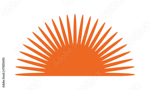 Wavy Edge Half Sun Orange Icon