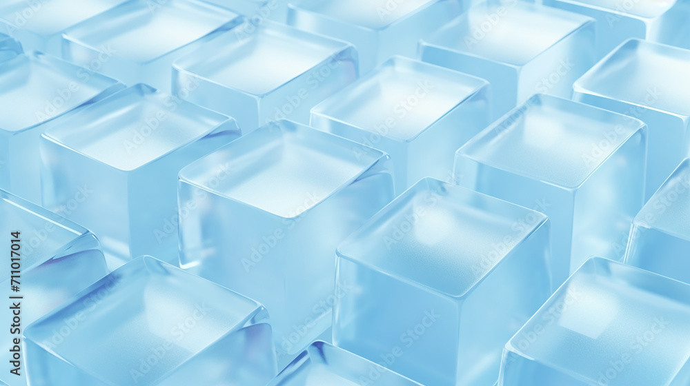 Blue ice cubes background close up Blue ice cubes background close up