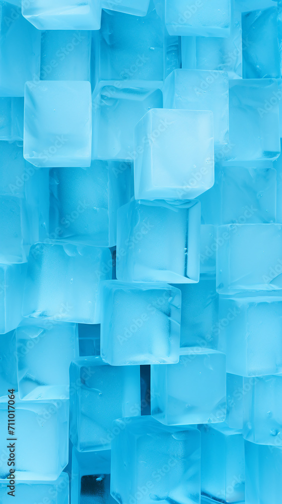 Blue ice cubes background close up Blue ice cubes background close up
