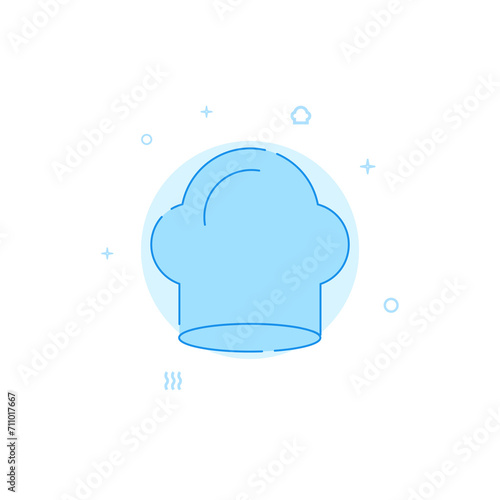 Cook, cap flat vector icon. Filled line style. Blue monochrome design. Editable stroke