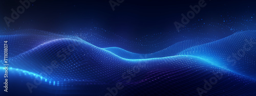 beautiful abstract wave technology background with blue light digital effect corporate concept © Maru_sua