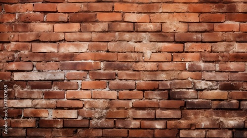Closeup of Detailed Old Red Brick Wall Texture AI Generated