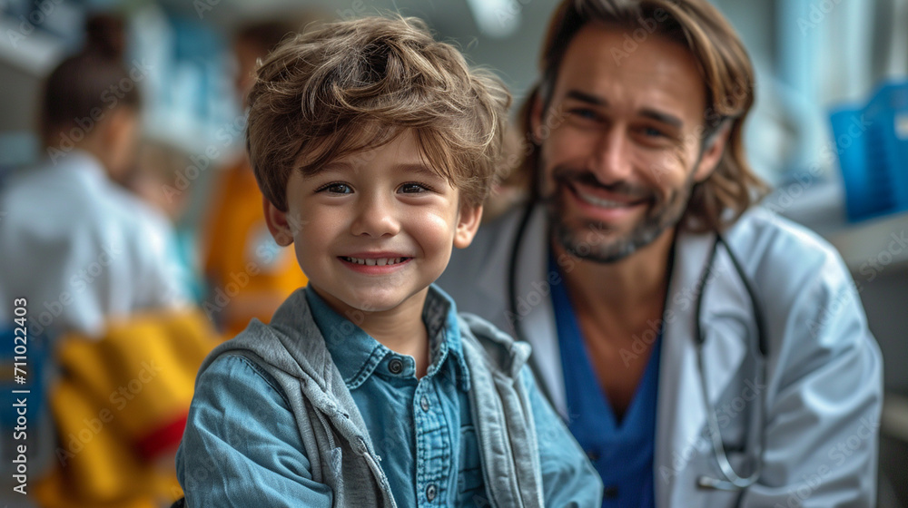 Doctor with child patient, happy picture Doctor with child patient, happy picture