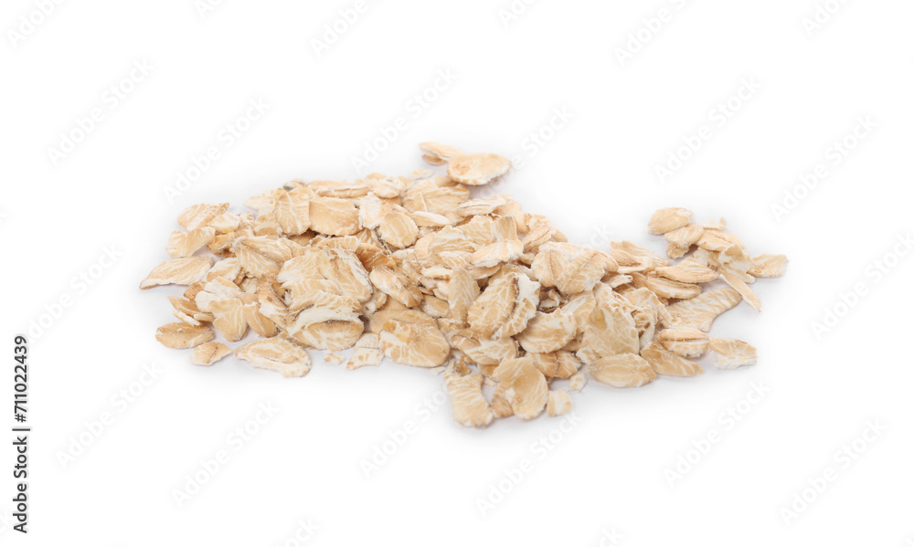 Pile of rolled oats isolated on white Pile of rolled oats isolated on white