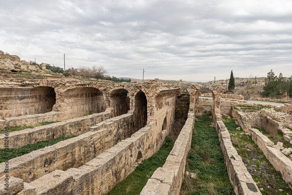 Dara Ancient City. Dara aqueducts, tare cisterns. Ancient Water Channels in the Ancient City of Dara in Mardin, Turkey.