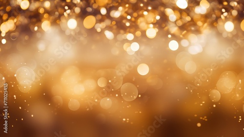 Abstract Gold Glitter Background with Sparkling Dots and Confetti AI Generated