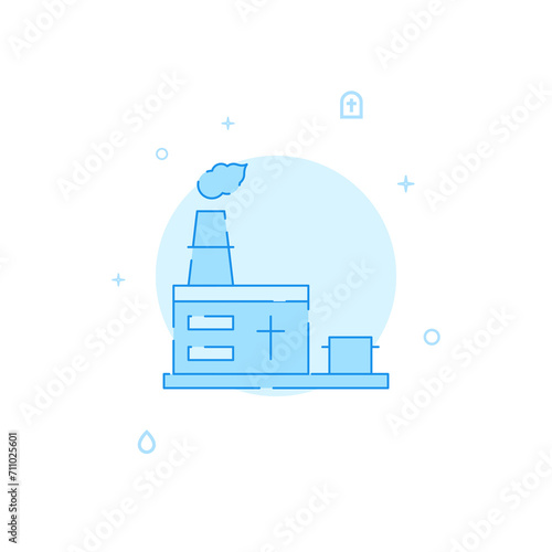 Crematorium, cremation flat vector icon. Filled line style. Blue monochrome design. Editable stroke