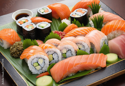 Traditional Japanese Sushi Platter photo