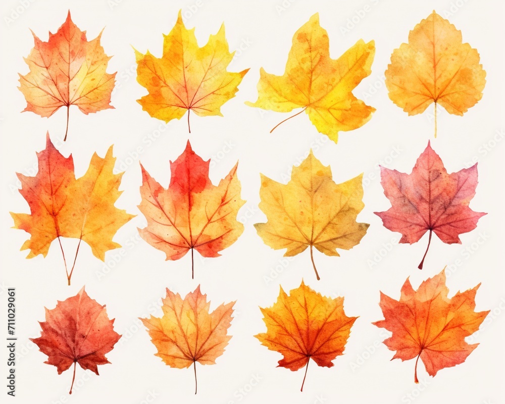 Watercolor Autumn Leaves Watercolor Autumn Leaves