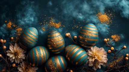 Easter charm  a serene sunrise, playful bunny, or intricate still life. Adorned with pastels, blossoms, and eggs, it captures the essence of family, tradition, and spring's beauty,  generative AI