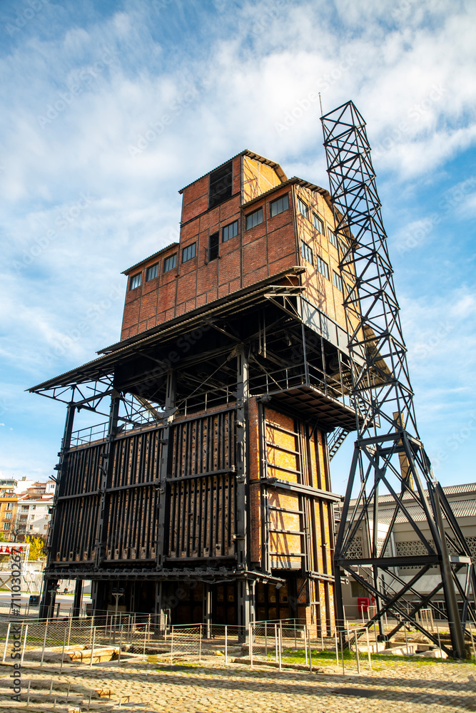 One of the historical buildings in Istanbul, the gas plant building that produces gas from coal, located in the Kadıköy district, made of brick and steel. One of the historical buildings in Istanbul, the gas plant building that produces gas from coal, located in the Kadıköy district, made of brick and steel.