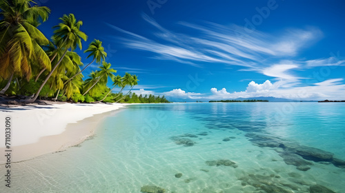 Beautiful tropical beach and blue sky © toomi123