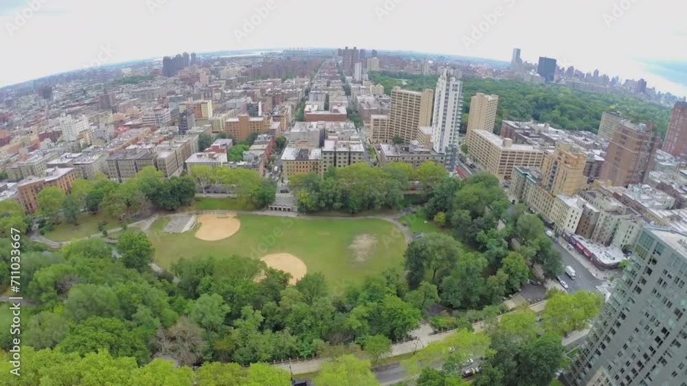 Panorama of Harlem Region with Morningside Park at summer Panorama of Harlem Region with Morningside Park at summer