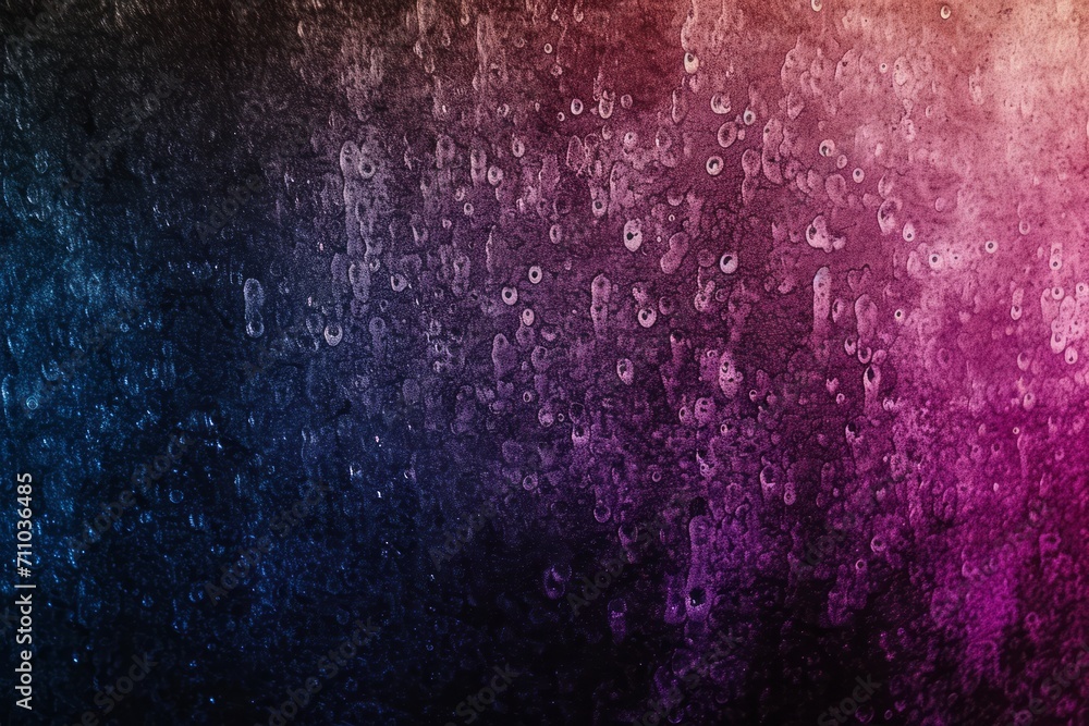 Fototapeta premium An abstract background with a gradient of dark blue to purple and pink, overlaid with a texture resembling raindrops.