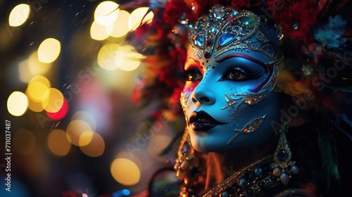 Woman dressed for Carnival, Venice, Italy