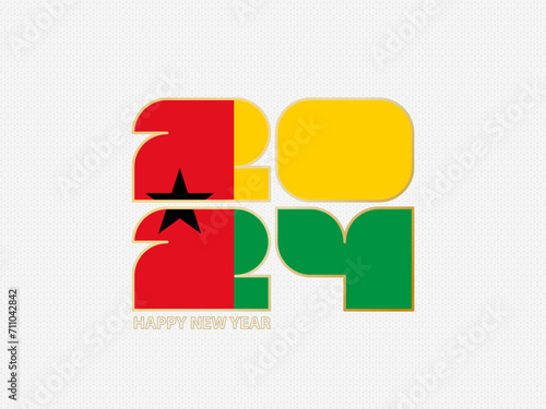 Abstract numbers 2024 with flag of Guinea-Bissau.