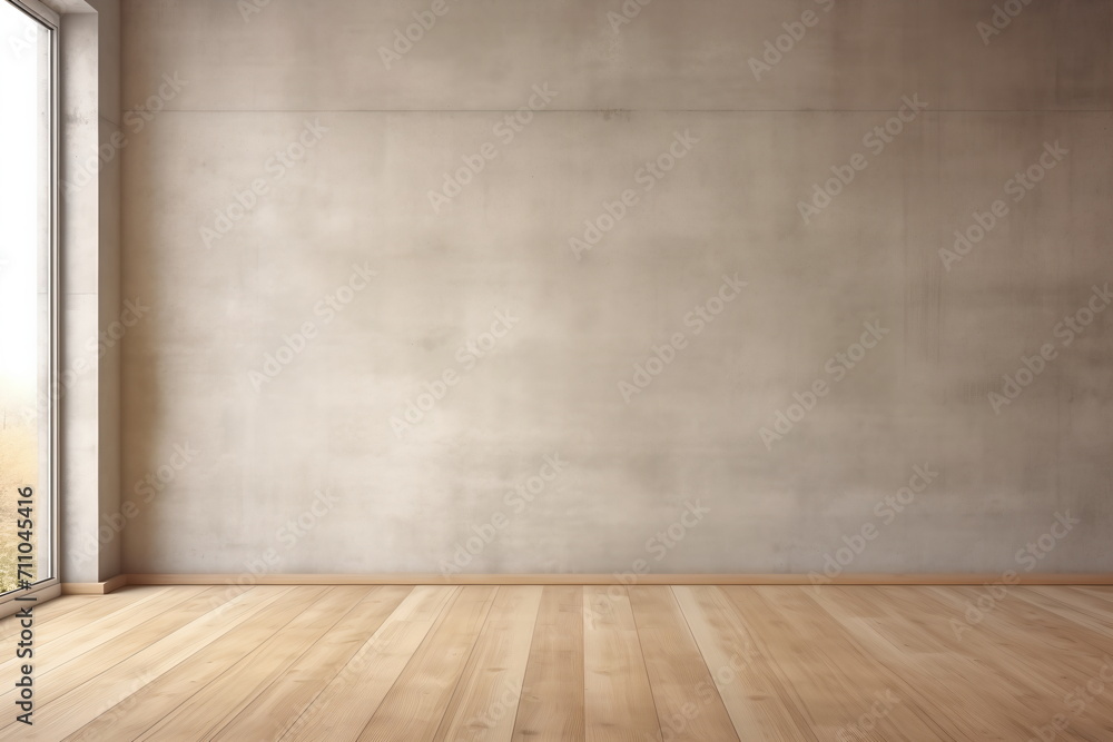 Empty room with wooden floor and large window Empty room with wooden floor and large window