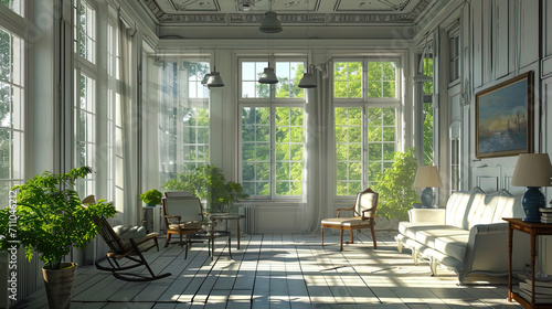 An image portraying a room with an abundance of white space and a dearth of furniture instills a f