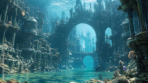 An underwater citadel takes shape in the kingdom below, its arches constructed from a stunning arr photo