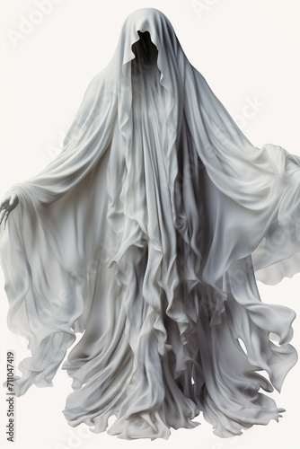 Ghost in white robes with hands outstretched