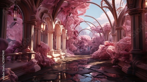 pink ethereal dreamscape fantasy landscape