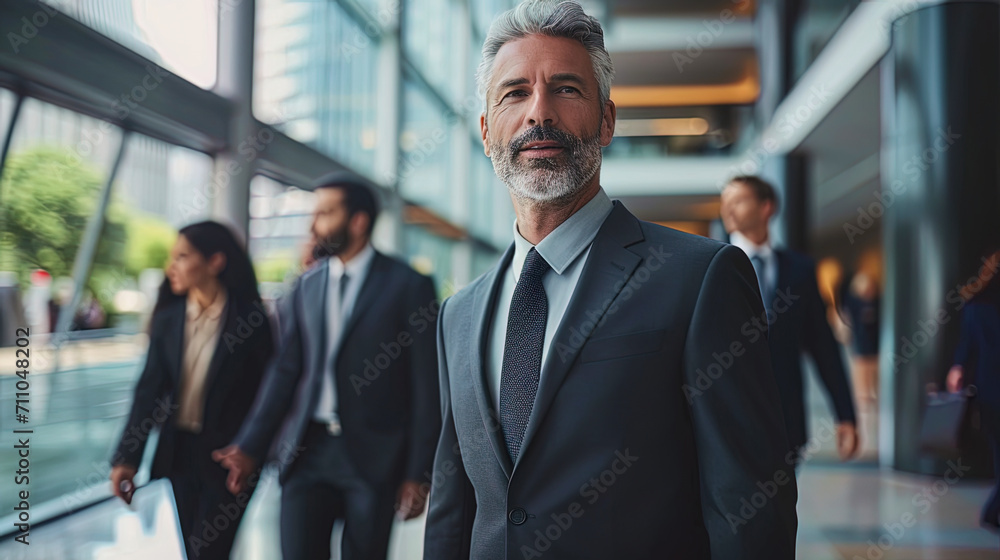 Dressed for success in a power suit, the 50yearold senior executive confidently leads and inspires Dressed for success in a power suit, the 50yearold senior executive confidently leads and inspires