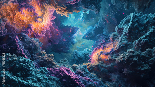 Embark on a mesmerizing visual odyssey, delving into the cosmic landscapes of the neural realm