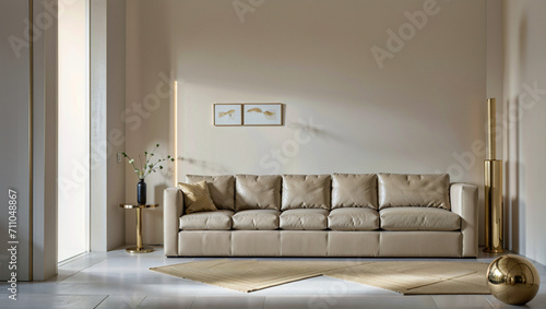 minimal conteporary living room, light colors photo