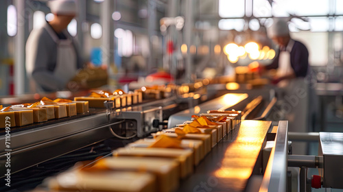 On the assembly line, employees engage in the collection and packaging of energy bars