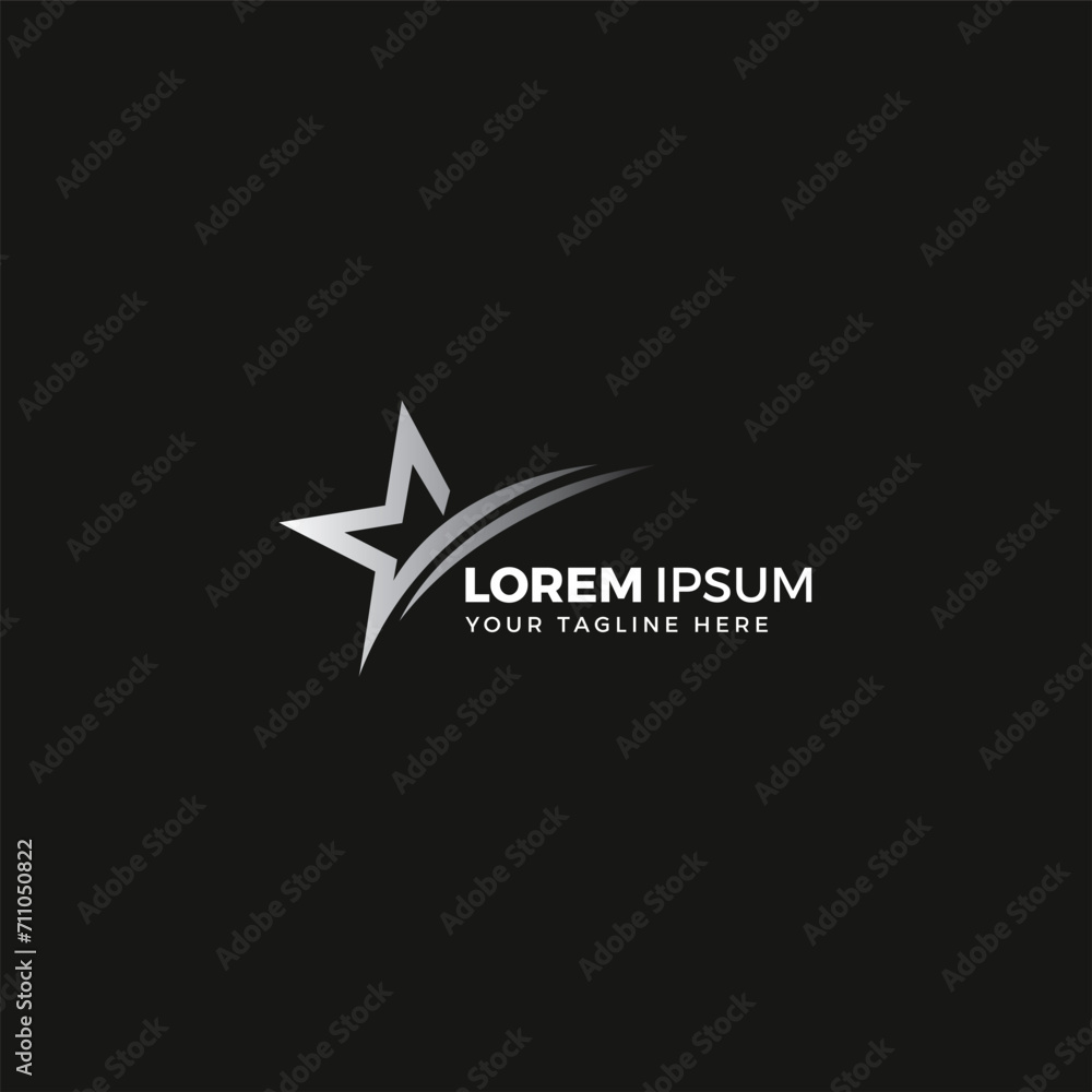 Star logo Silver, vector illustration, elegant, with black background color Star logo Silver, vector illustration, elegant, with black background color