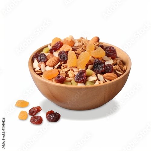 Bowl of mixed nuts and dried fruits