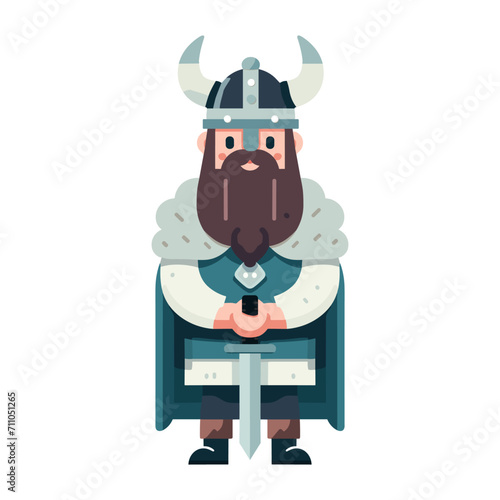 Mighty Viking with Sword. Majestic Viking Warrior Holding an Iconic Sword