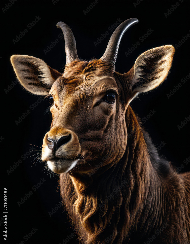 Fototapeta premium animal close up portrait on dark background