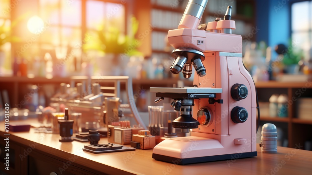 Fototapeta premium Microscope in Laboratory