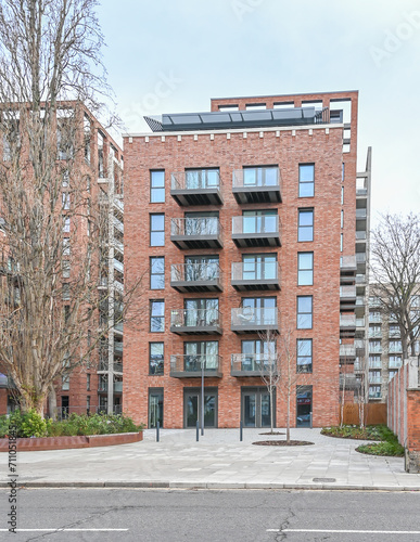 London, UK, 1 January 2024: Upton Gardens regenerates West Ham United’s former football ground at Boleyn. New homes, with 25% affordable housing to be delivered by Newham Council photo