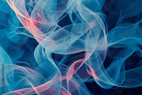 Close-Up of Blue and Red Smoke
