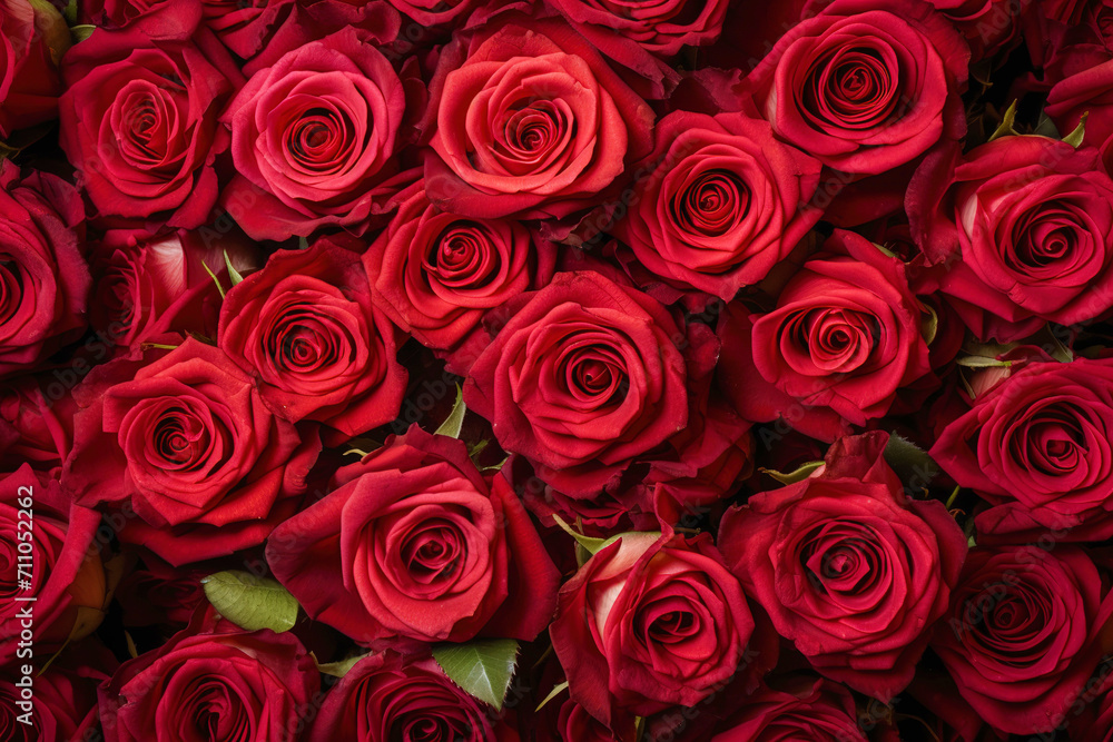 vibrant collection of red roses petal as inspiration to create captivating visuals Valentine's Day Ai Generated