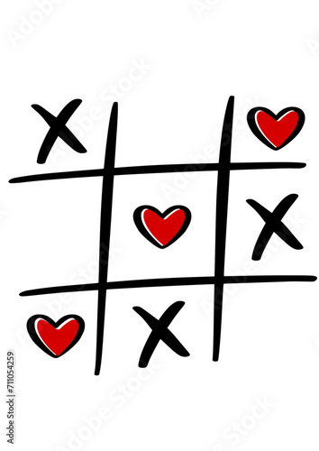 Valentine's Day Tic Tac Toe HEARTS SVG Vector